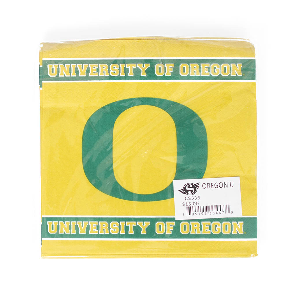 Classic Oregon O, Spirit Product, Yellow, Kitchen Accessories, Home & Auto, 6.5", Square, Paper, Napkins, 953173